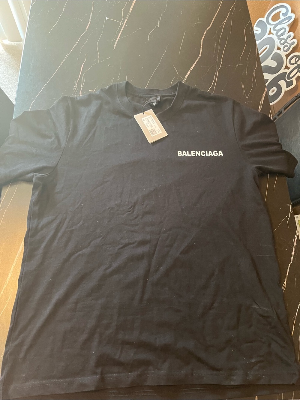 Balenciaga Black Short Sleeve Logo Tee
